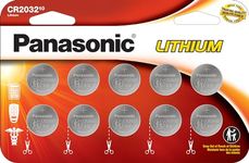 Panasonic CR2032 3.0 Volt Lithium Coin Cell Batteries – 10 Pack