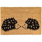 ASAB Welcome Door Mats Outdoor Indoor Heavy Duty Shoe Boot Cleaner Dirt Wipe Nautical Coir Door Mats Outdoor Absorbent Back Door Matting Patio Garden Wipe Your Feet Clean Protection (Hedgehogs)