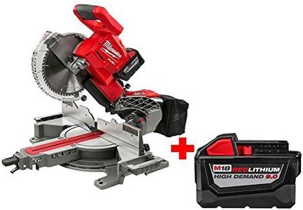 Milwaukee M18 18-Volt FUEL Lithium-Ion Brushless Cordless 10 in. Dual Bevel Sliding Compound Miter Saw Kit w/ Free 9AH Battery | Great Addition for Your Carpentry Workshop or Machine Shop