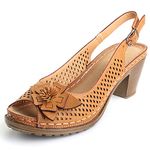 Alexis Leroy womens Wedge, Flower Apricot, 8.5