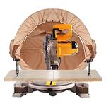 MOOFI Lighted Miter Saw Dust Collection Hood, Dust Solution for Miter Saws,Come with Accessory Holes, Storage Bag, Khaki