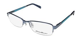 Eddie Bauer 32207 Womens/Ladies Rectangular Half-rim Flexible Hinges Eyeglasses/Spectacles (53-17-135, Blue)