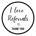 Mobiusea Creation I Love Referrals Stickers Roll | Thank You | 1.5 inch | Waterproof | 500 Labels for Real Estate Agent Supplies , Realtor Supplies , Salon, Small Business Mailer Seal Stickers