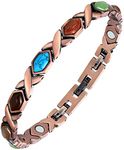 Feraco Copper Bracelet for Women,Pure Copper Magnetic Bracelets,Natural Gemstone,Gifts for Women