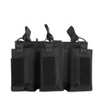 EXCELLENT ELITE SPANKER Open-Top Single/Double/Triple Mag Pouch for M4 M16 AK AR Magazines and Pistol Mag Pouch(Triple-Black)