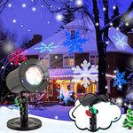 Buyaole Snowflake LED Light Projector, XmasSnow Light,Snow Falling Projector Lamp Dynamic-Snow Effect Spotlight In/Outdoor Xmas Party Garden House Home Wall XmasHoliday Party (Multicolor), 9x9x11cm