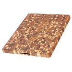 TEAKHAUS Teak Cutting Board Rectangle End Grain Butcher Block, Brown, 24" x 18" x 1.5"