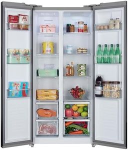 Iceblue 15.6 Cu.Ft. Side-by-side Refrigerators, 33" Full Size Refrigerator, Zoning Temperature Control Beverage Refrigerator with Freezer, Frost Free Beverage Fridge - Black Stainless Steel