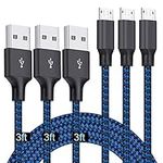 Micro USB Cable 3ft, 3Pack 3FT Nylo