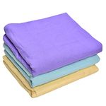 MK Handicraft (PurpleCrown), Pack of 3pieces Multicolor Pure Breathable Cotton and high Absorbent bedsheet for Newborn Babies, Swaddler Cum Comforter for Infants. (Children: L, 100cmx80cm, Beige)