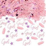 Baby Shower Confetti, Glitter Confetti Table Scatter Confetti Baby Gender Reveal for Girls Birthday Party Decorations