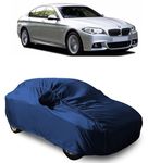 NEXTON Presents Heat Reflective & Semi Waterproof Car Cover Compatible with BMW 520d Custom Fit (Navy Blue with Mirror)|Car Accessories