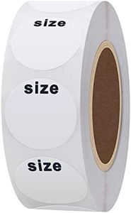 Hybsk White Blank Clothing Size Stickers 1 Inch Round Adhesive Labels for Apparel Retail Total 500 Per Roll
