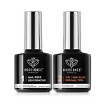 MODELONES Gel 4 in 1 Nail Glue Gel and Nail Prep Dehydrate Gel Nail Kit from BELLE GAGA ™ Acrylic Nails Long Lasting Nail Glue Adhesive Bond UV Lamp Needed