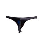 CHICTRY Men's Oil Glossy Briefs Panties Enhancer Bulge Pouch Underwear Smooth See-Through Thong Black One Size