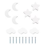 MHwan Kids Drawer Knobs, 9 Pcs Soft Rubber Anti-Collision Knobs for Chest of Drawers, Stars, Moon and Clouds Drawer Knobs Kids, to Ensure Baby's Safety Furniture Knobs