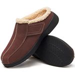 House Slippers for Men Arch Support Plantar Fasciitis Adjustable Diabetic Orthotic Mens Slippers Indoor Outdoor Foot Pain Relief Suede Leather Orthopedic Clog Non Slip Size 10