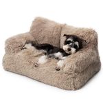 Pet Bed for Medium Small Cats and Dogs, Washable Puppy Sleeping Bed Cat Couch Pet Sofa Bed, Soft Calming Cat Sofa Beds for Indoor Cats Anti-Slip Bottom (Brown)