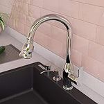 ALFI brand Polished Chrome Traditional Gooseneck Pull Down Kitchen Faucet