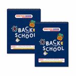 ESCAPER Back to School Themed Sketch Books - Pack of 2 A4 Sized Artist Pads with 50 Sheets, 100 Pages - The Perfect Choice for Painting, Drawing, and Unleashing Your Creative Potential