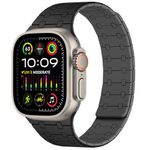 Amizee Magnetic Bands Compatible with Apple Watch Band 49mm 46mm 45mm 44mm 42mm 41mm 40mm 38mm Women Men, Sport Silicone Strap for iWatch Ultra 2 Series 10 9 8 7 6 SE 5 4 (49/46/45/44/42, Black Gray)