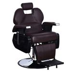 BarberPub Heavy Duty Reclining Barber Chair All Purpose Hydraulic Salon Chair for Barbershop Stylist Tattoo Chair 2687 (Brown)