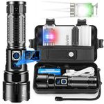 Fsiviim Torches Led Super Bright, 500000 Lumens Led Torch Rechargeable, Powerful Flashlight Torch, High Power Torches for Camping