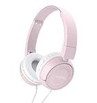 Roxel RX110 Lightweight Wired Foldable Headphones with Mic & Volume Control, On-Ear Headphones, Ergonomic Design, Answer Incoming Calls, Compatible with Android and IOS Devices (Pink)