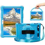 Sfulatdc Silicone Case with 360 Rotating Kickstand Strap and Shoulder Strap Handle Victbing 10, BENEVE 10.1,Dragon Touch Notepad K10/Max10 Blue