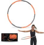 Phoenix Fitness RY1008 Weighted Hula Hoops for Adults Fitness Weight Loss Fitness Hula Hoop Ring Core Strength 8 Section Detachable Design, 96cm Black