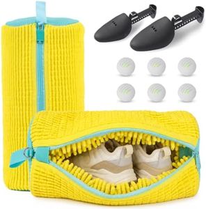 Shoe Washing Bag – 2Pcs Reusable Shoe Laundry Bags for Sneakers, 360° Deep Cleaning, Secure Lock Sneaker Washing Machine Bag with 6 Deodorizer Balls & Shoe Trees