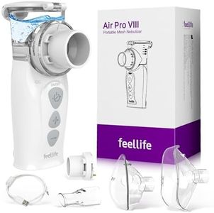 FEELLIFE Nebuliser Machine for Adults & Kids, Air Pro VIII Handheld Portable Nebuliser Inhaler Machine for Home and Travel Use, Rechargeable, Silent, Easy to Use and Clean - White