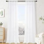 MRTREES kids curtains for bedroom, curtains & drapes sheer curtains net curtain door curtains room divider curtains, white voile curtains extra wide curtains 54x96 drop,137X243cm