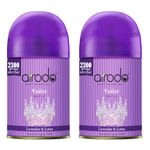 Airodo Automatic Room Fresheners Refill Air Matic Boost Home Fragrance with 2300 Sprays Each Bottle Violet Pack of 2