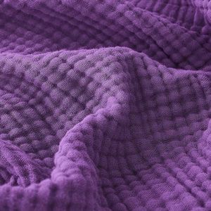 EMME Cotton Muslin King Blanket Bed Layering Breathable Gauze Blanket Soft Lightweight Blankets Adults (Purple, 108"x90")