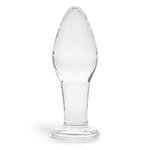 Lovehoney Pure Pleasure Butt Plug - 4 Inch Glass Anal Plug - Tapered Tip with Flared Base - Waterproof - Clear