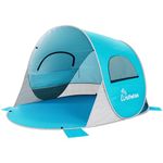 WolfWise Pop up Beach Tent Sun Shelter for 2/3/4/6 Person, Instand Easy Setup Popup Beach Shade Canopy, Portable & Foldable Beach Tents with UPF50+ UV Protection