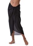 Large Black Sarong All Black Cover up Wrap Beachwear Maxi Summer Holidays Cover up Scarf