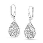 LeCalla Women's Drop & Dangle Earrings | 925 Sterling Silver Filigree Infinity Celtic Knot Teardrop Leverback Drop Dangler Earrings for Women - 33mm