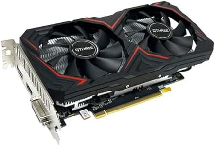 QTHREE Radeon RX 590 Tarjeta Grafica, 8G D5 256-bit, HDMI, DVI, DisplayPort, DirectX 12, 6 Pin Additional Power Connector, PCI Express x16