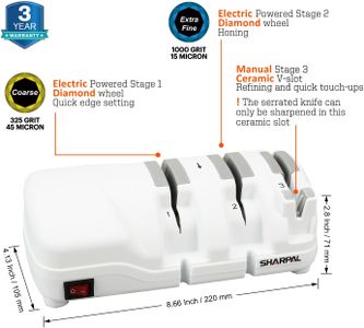 SHARPAL Electric Knife Sharpener – 2-Stage Sharpening Tool