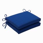 Pillow Perfect Outdoor/Indoor Squared Seat Cushion, 18.5 in. x 16 in, Fresco Blue, Set of 2