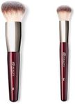 BK BEAUTY - LARGE BUFFER & ROUND FOUNDATION (2PC) Professional Makeup Brush Set for Liquid or Cream Foundations, Powder Blush Premium Face for Flawless Application