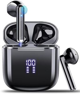 OYIB Cuffie Bluetooth, Auricolari Bluetooth 5.3 HiFi Immersivo con 4 Mic, Cuffie Wireless In Ear con LED Display Controllo Touch, USB-C, Cuffie Senza Fili IPX7 Cuffiette Bluetooth, Nero(2024)