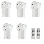 Wireless Remote Control Sockets, Vlio Home Programmable Electrical Outlet Switch Plug for Lights, Power Strips, Household Appliances, up to 30m/100ft Operating Range, 5 Pack