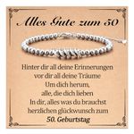 Aunis 30/40/50/60 Birthday Gifts for Women, Three, Four, Five, Six Rings, Bracelet, Birthday Gifts for Women, Mother, Aunt, Sister, Boyfriend, Wife, Girlfriend, 7 Zoll, Stainless Steel