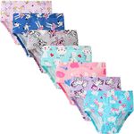 Cczmfeas Girls Kids Toddler Hipster Briefs Super Soft 100% Cotton Underwear Panties (A-7 Pack, 7T/7-8 Years)