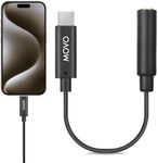 Movo Female 3.5mm TRRS Microphone Adapter Cable to USB-C Connector Dongle Compatible with Apple iPhone 15 and up, iPad Smartphones and Tablets - Optimized for Microphones/Pro Audio, UCMA-2-IP