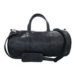 Hide & Drink, Luggage Duffle Bag with Detachable Shoulder Strap, Inner Keyring Holder, Messenger Bag, Travel Bag, Full Grain Leather, Handmade, Charcoal Black, Classic