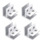 INCREWAY Glass Clamp, 4 Pack Adjustable 90 Degrees Aluminum Alloy Glass Shelf Support Bracket, Glass Clip Clamp Holder for 10-12mm Thickness